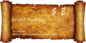 Greff Eperke névjegykártya